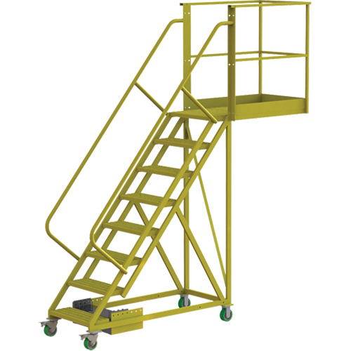 Cantilever Rolling Ladder, Unsupported, 8 Steps, 40" Platform Depth, 80" Platform Height Pathway Supply LP
