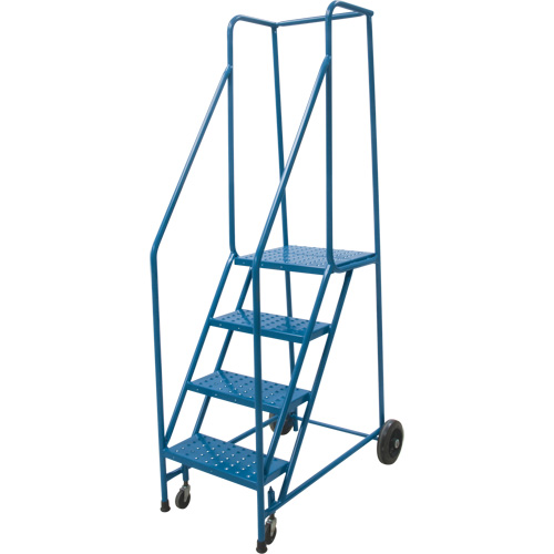 Rolling Step Ladder, 4 Steps, 18" Step Width, 37" Platform Height, Steel Pathway Supply LP