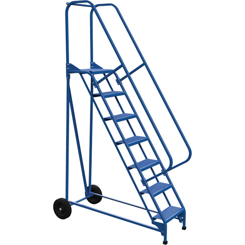 &eacute;chelle escamotable et portative Roll-A-Fold, 7 marches, Perfor&eacute;, Hauteur 70" Pathway Supply LP