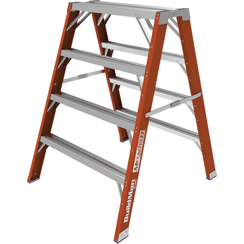 Escabeau chevalet &eacute;tabli Buildman, 4' ha x 36,25" la x 40,5" pr, Capacit&eacute; de 300 lb, Fibre de verre Pathway Supply LP