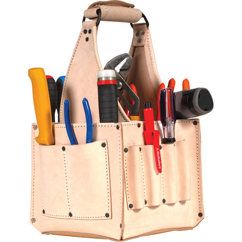 Porte-outils pour &eacute;lectricien et travaux d'entretien, Cuir, 17 pochettes, Beige Pathway Supply LP