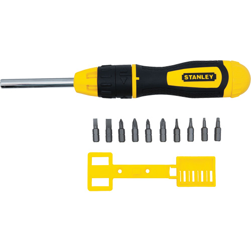 Multi-Bit Ratchet Screwdriver with 10 Bits, Cushion Grip Handle Pathway Supply LP