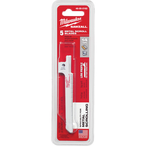 Sawzall&reg; Reciprocating Saw Blade, Bi-Metal, 14 TPI, 3-5/8" L x 5/16" W Pathway Supply LP