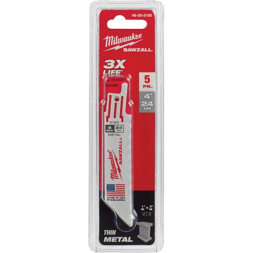 Sawzall&reg; Reciprocating Saw Blades, Bi-Metal, 24 TPI, 4" L x 3/4" W Pathway Supply LP