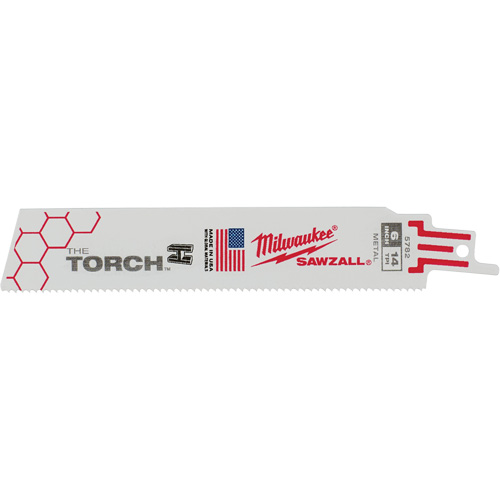 Lames The Torch Sawzall, Bim&eacute;tal, 14 Dents par pouce, 6" lo x 1" la Pathway Supply LP