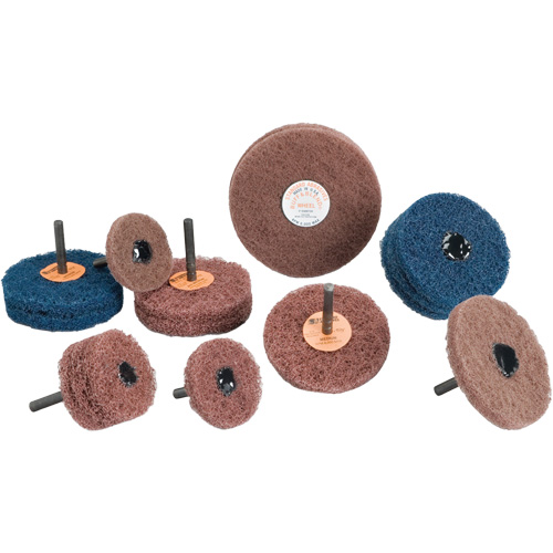 Standard Abrasives Buff & Blend Wheel, 3" Dia. x 1/4" W, 1/4" Arbor, Aluminum Oxide Pathway Supply LP