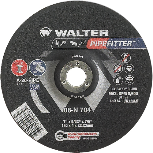 PIPEFITTER Grinding Wheel, 7" x 5/32", 7/8" Arbor, Type 27 Pathway Supply LP