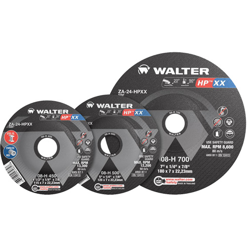 HP XX Grinding Wheel, 4-1/2" x 1/4", 7/8" Arbor, Type 27S Pathway Supply LP