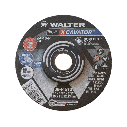 XCAVATOR Grinding Wheel, 5" x 1/4", 7/8"/5/8"-11 Arbor, Zirconium, Type 27 Pathway Supply LP