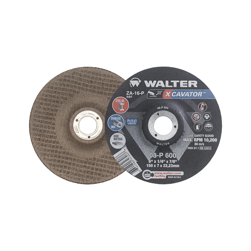 XCAVATOR Grinding Wheel, 6" x 1/4", 7/8" Arbor, Zirconium, Type 27 Pathway Supply LP
