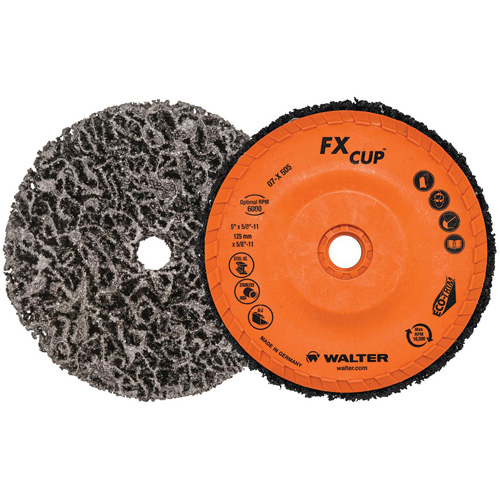 Brosse-boisseau de nettoyage FX, 5" dia., Oxyde d'aluminium Pathway Supply LP