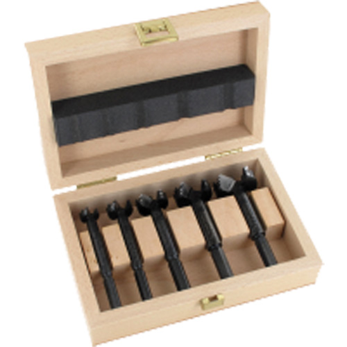 Trousses de m&egrave;ches Forstner Bormax dans un boîtier en bois, 5 morceaux, Acier &agrave; haute teneur en carbone Pathway Supply LP