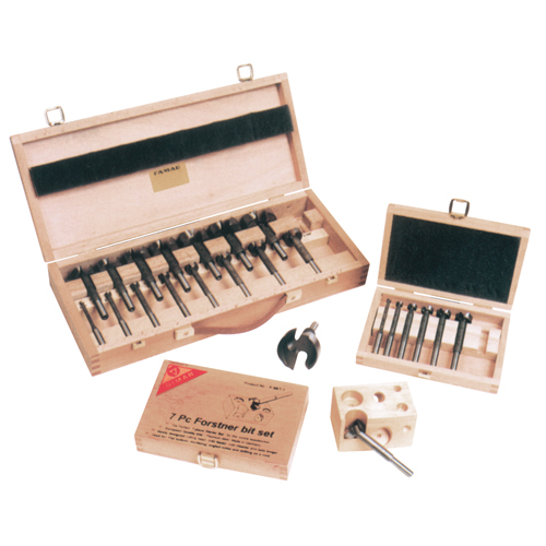 Super Forstner Bit Kits in a Wooden Box, 7 Pieces, Steel Pathway Supply LP