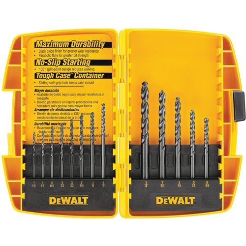 Black & Gold Drill Bit Set, 13 Pieces, High Speed Steel Pathway Supply LP