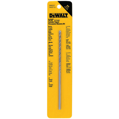 Foret &agrave; 4 cannelures pour marteau &agrave; percussion, 5/32", Tige 3 m&eacute;plats, Carbure Pathway Supply LP