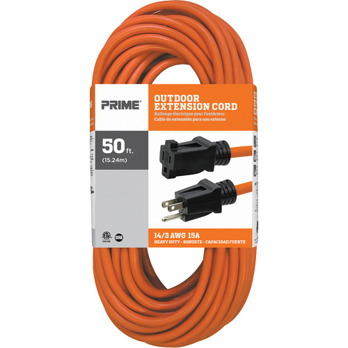 Cordon rallonge en vinyle, Ext&eacute;rieur, SJTW, AWG 14/3, 15 A, 50' Pathway Supply LP