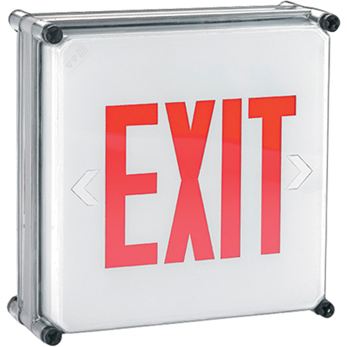 Aqua NEMA 4x Exit Signs, LED, Hardwired, 11-3/4" L x 11-3/4" W, English Pathway Supply LP