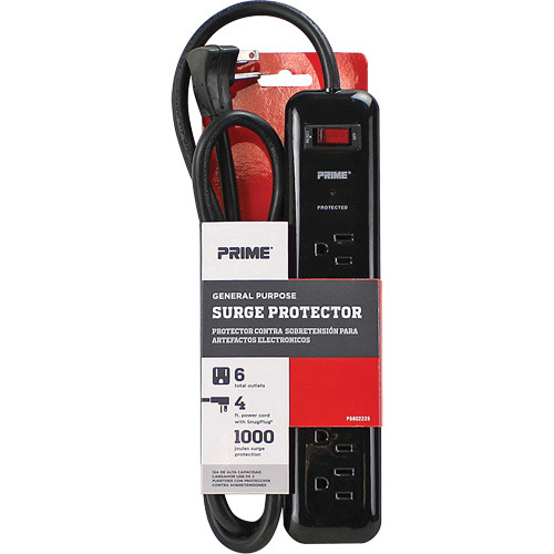 Surge Protector, 6 Outlets, 1000 J, 1875, 4' Cord Pathway Supply LP