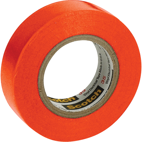 Rubans en vinyle pour codage en couleurs 35 Scotch, 12,7 mm (1/2") x 20,1 m (66'), Orange, 7 mils Pathway Supply LP