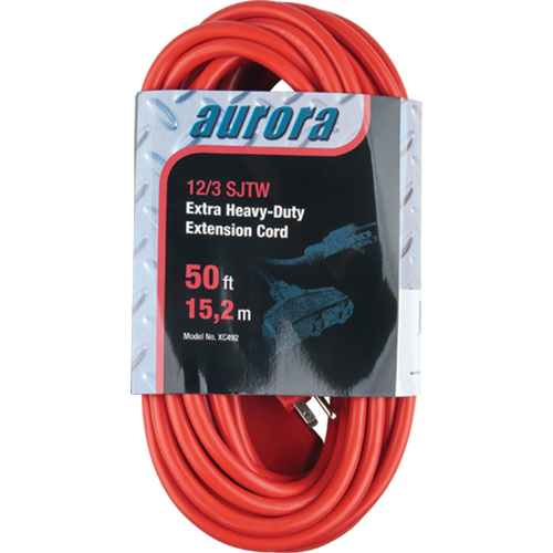 Vinyl Extension Cord, Outdoor, SJTW, 12/3 AWG, 15 A, 3 Outlet(s), 50' Pathway Supply LP
