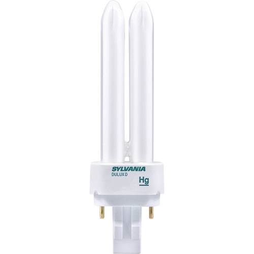 Dulux&reg; D Preheat Double-Tube Compact Fluorescent Lamp, D (T4), 26 W, 4100 K, G24Q-3 Base, 10000 hrs. Pathway Supply LP
