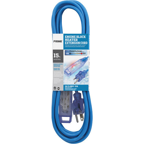 Chauffe-moteur Glacier Flex, Toutes saisons, SJTW, AWG 16/3, 13 A, 3 prise(s), 15' Pathway Supply LP
