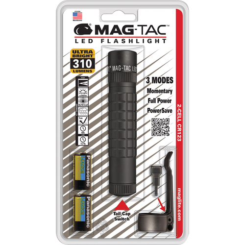 Mag-Tac Tactical Flashlights, LED, 310 Lumens, CR123 Batteries Pathway Supply LP