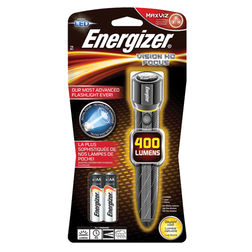 Vision HD Flashlight, LED, 400 Lumens, AA Batteries Pathway Supply LP