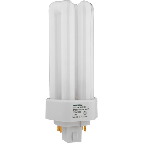 Dulux&reg; D/E/IN Amalgam Triple-Tube Compact Fluorescent Lamp, T (T4), 42 W, 3500 K, G24Q-4 Base, 16000 hrs. Pathway Supply LP
