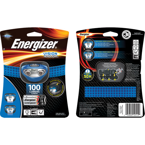 Vision Headlamp, LED, 100 Lumens, 10 Hrs. Run Time, AAA Batteries Pathway Supply LP