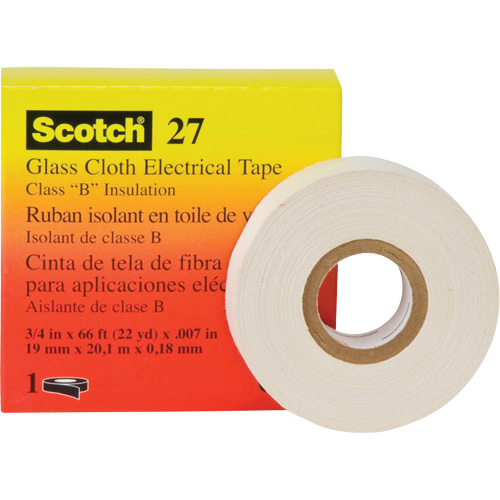 Ruban isolant en toile de verre 27 Scotch, 12 mm (1/2") la x 20 m (66') lo Pathway Supply LP