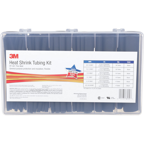 Tube thermor&eacute;tractable, Paroi mince, 6", 1" (2,54cm) - 0,1875" (0,48cm) Pathway Supply LP