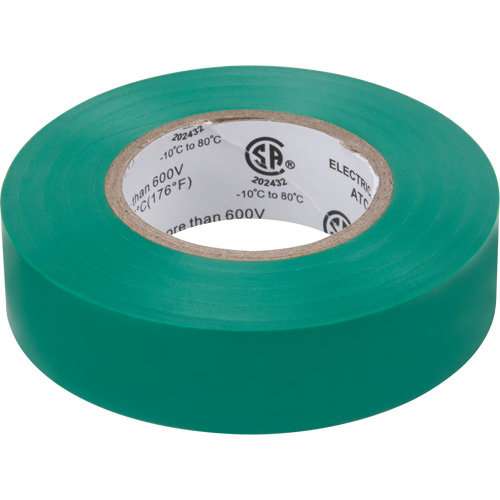 Electrical Tape, 19 mm (3/4") x 18 M (60'), Green, 7 mils Pathway Supply LP
