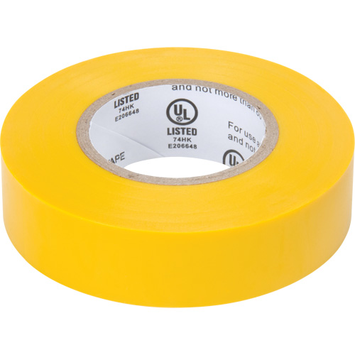 Ruban isolant, 19 mm (3/4") x 18 m (60'), Jaune, 7 mils Pathway Supply LP