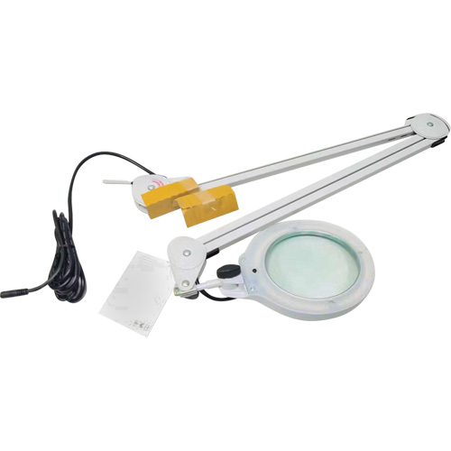 Magnifying Lamp, 3 Diopter, LED Light, 45" Arm, C-Clamp, Grey Pathway Supply LP