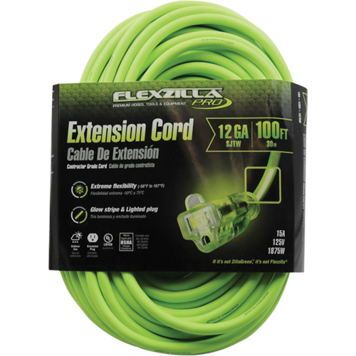 Cordon rallonge industriel Flexzilla Pro, Toutes saisons, SJTW, AWG 12/3, 15 A, 100' Pathway Supply LP