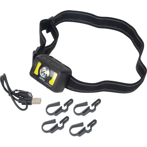 Headlamp, LED, 350 Lumens, 2 Hrs. Run Time, Rechargeable Batteries Pathway Supply LP