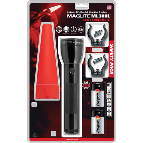 Ensemble de lampes de poche de s&eacute;curit&eacute;, DEL, 487 lumens, Piles D Pathway Supply LP