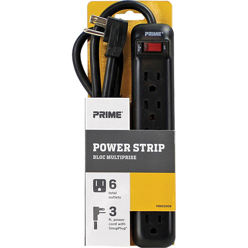 Bloc multiprise, 6 Prise(s), 3', 15 A, 1875 W, 125 V Pathway Supply LP