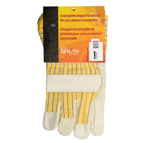 Gants d'ajusteur &agrave; paume renforc&eacute;e, Grand, Paume en Cuir fleur de vache, Doublure en Coton Pathway Supply LP