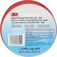 Ruban en vinyle pour travaux g&eacute;n&eacute;raux 764, 25,4 mm (1") la x 32,9 m (108') lo, 5 mils, Rouge Pathway Supply LP
