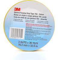 Ruban en vinyle pour travaux g&eacute;n&eacute;raux 764, 76 mm (3") la x 32,9 m (108') lo, 5 mils, Jaune Pathway Supply LP