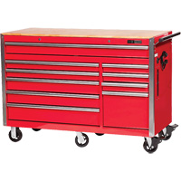 PRC5610 Armoire &agrave; rouleaux s&eacute;rie Pro, 10 tiroirs, 55-9/10" la x 24-1/10" p x 39-7/10" h, Rouge Pathway Supply LP