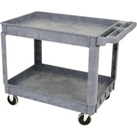 JPTC-3624 Heavy-Duty Polypropylene Shop Cart, 2 Tiers, 46" W x 25-1/2" D x 33-1/4" H, 500 lbs. Cap. Pathway Supply LP