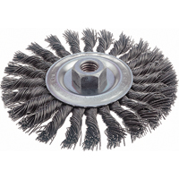 Knot Wire Wheel Brushes - Standard Twist Knot, 6" Dia., 0.023" Fill, 5/8"-11 Arbor, Steel Pathway Supply LP