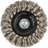 Brosses rotatives &agrave; fils nou&eacute;s - Brosse rotative &agrave; fils nou&eacute;s a/queue 1/4", Fils nou&eacute;s standards, Dia. 3", Fils 0,014", Acier inoxydable Pathway Supply LP