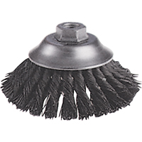 Brosses-boisseau &agrave; fils nou&eacute;s - Brosse-boisseau &eacute;vas&eacute;e, Dia. 6", Fils 0,02", Arbre 5/8"-11, Acier Pathway Supply LP