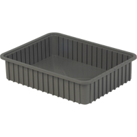 Divider Box&reg; Containers, Polyethylene, 22.4" W x 17.4" D x 5" H, Grey Pathway Supply LP