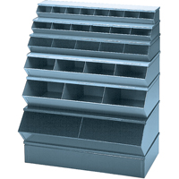 Bacs sectionnels superposables, Cap. 100 lb, 37" la x 24" p x 11" h, Bleu Pathway Supply LP