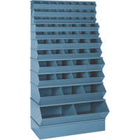 Bacs sectionnels superposables, Cap. 100 lb, 37" la x 8" p x 4-1/2" h, Bleu Pathway Supply LP